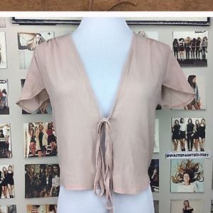 Brandy Melville Blush Pink Wrap Shirt